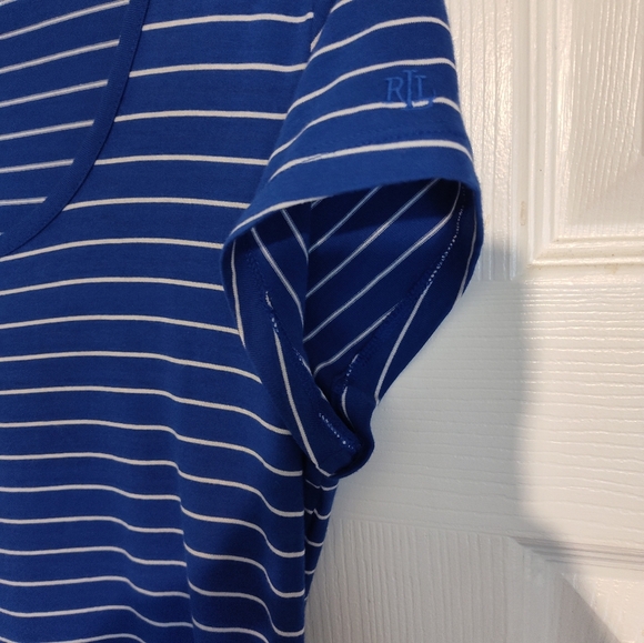 Lauren Ralph Lauren Blue and White Striped Dress Empire Maxi Dress NWOT - Picture 5 of 6